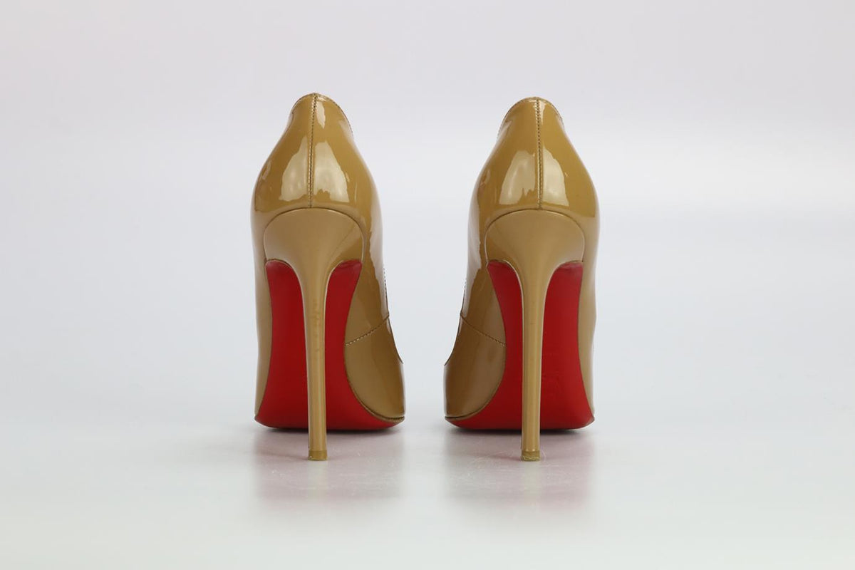 CHRISTIAN LOUBOUTIN PATENT LEATHER PUMPS EU 37 UK 4 US 7