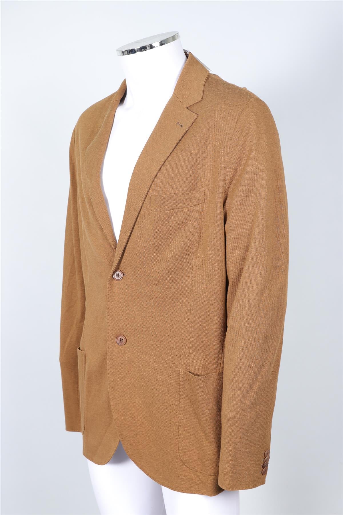 LORO PIANA BROWN MEN'S COTTON BLAZER IT 56 UK 46