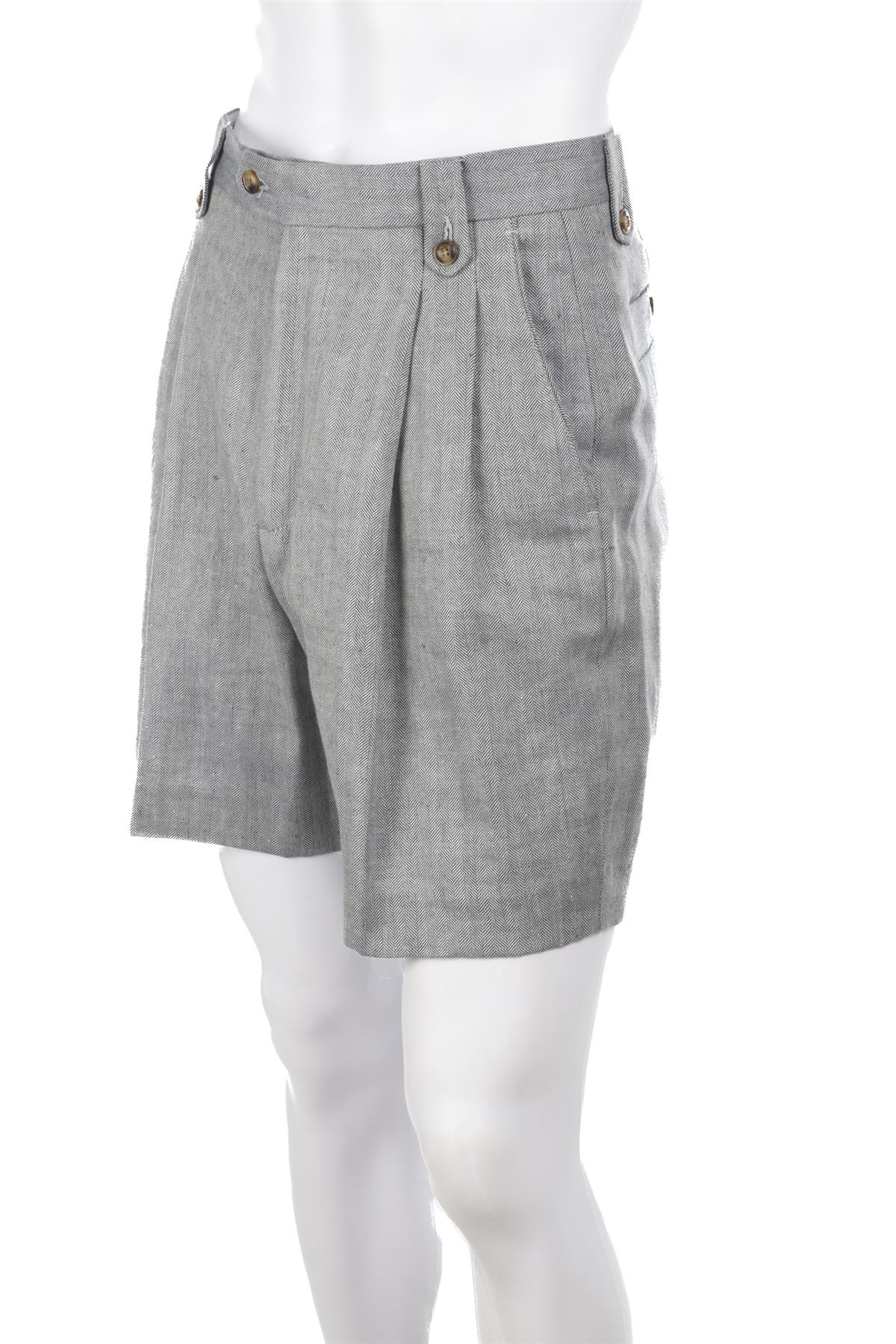 THOMAS FARTHING GREY MENS LINEN SHORTS UK 30 FR 38 IT 46
