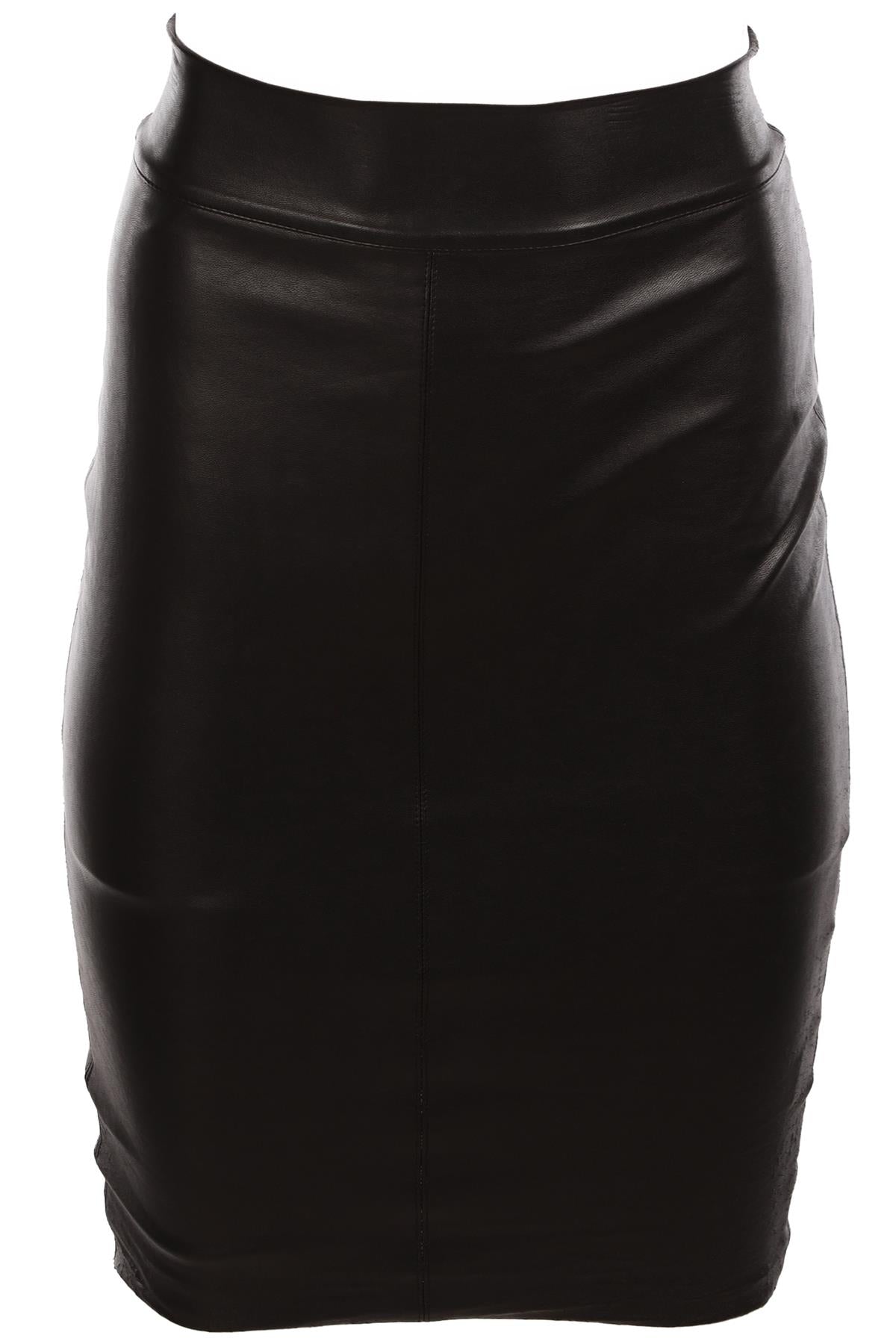 BAILEY 44 BLACK FAUX LEATHER MIDI SKIRT XSMALL