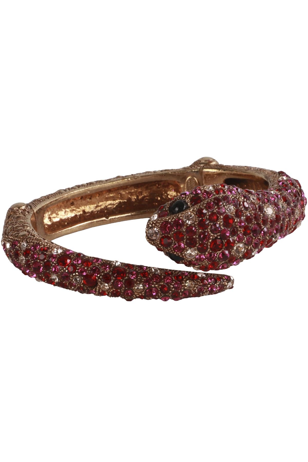 ROBERTO CAVALLI PINK CRYSTAL AND GOLD TONE BRACELET