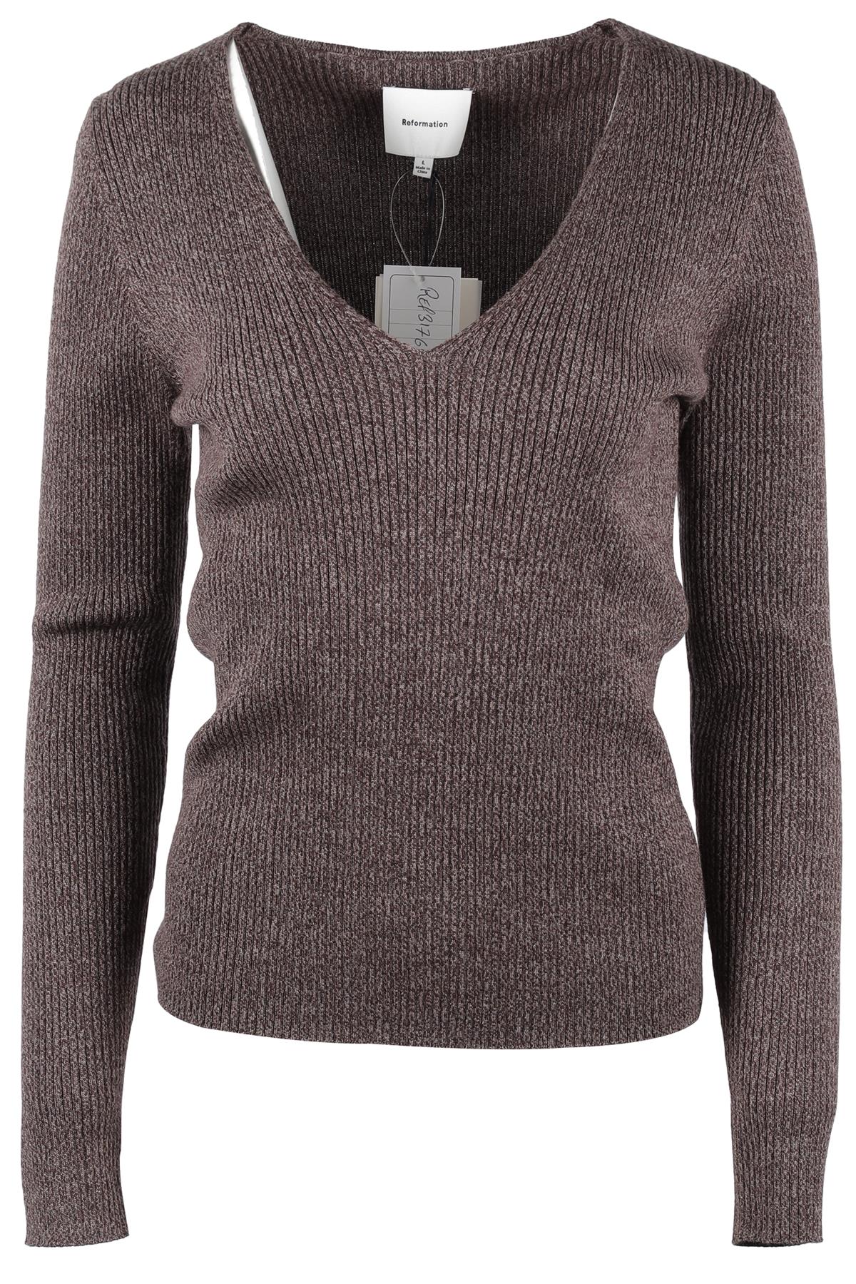 REFORMATION BROWN WOOL JUMPER LARGE