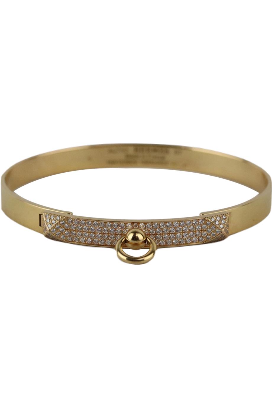 HERMÈS COLLIER DE CHIEN SMALL 18K YELLOW GOLD DIAMOND BRACELET