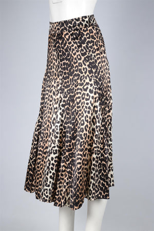 GANNI BEIGE SILK MAXI SKIRT UK 6