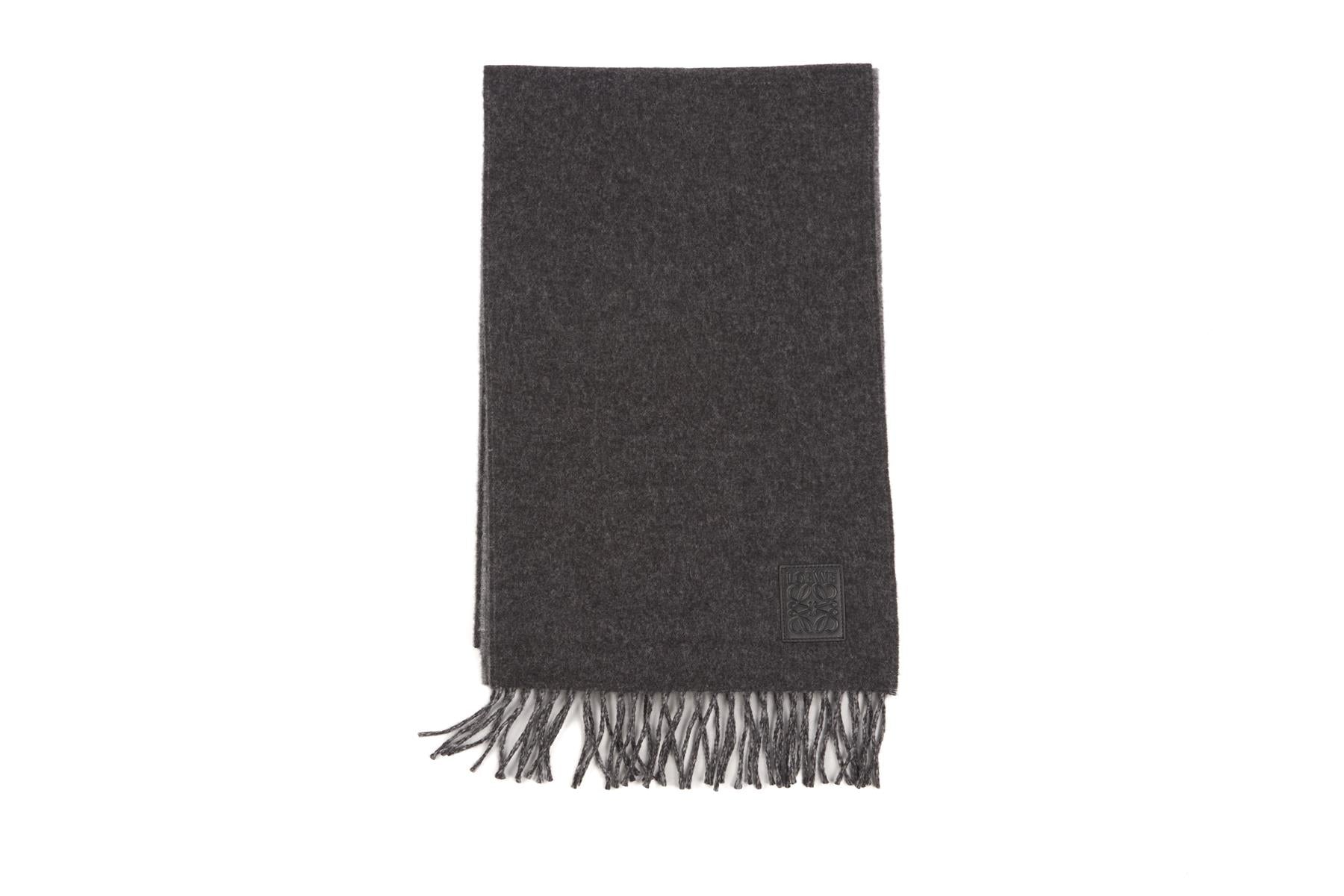 LOEWE GREY ANAGRAM WOOL SCARF