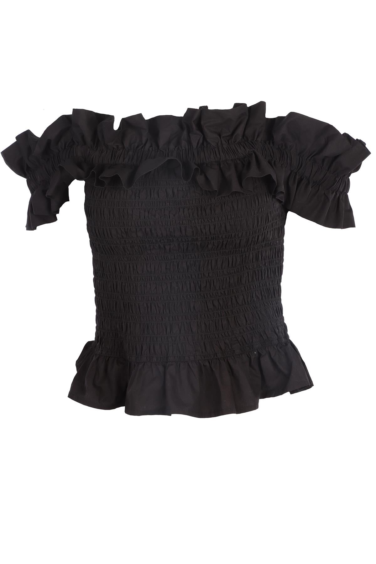 GANNI BLACK COTTON TOP EU 40 UK 12