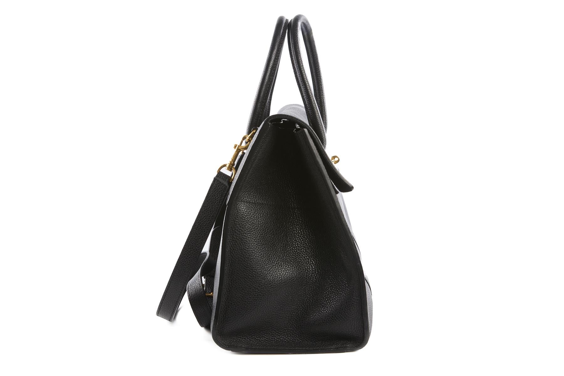 MULBERRY BLACK BAYSWATER LEATHER TOTE BAG
