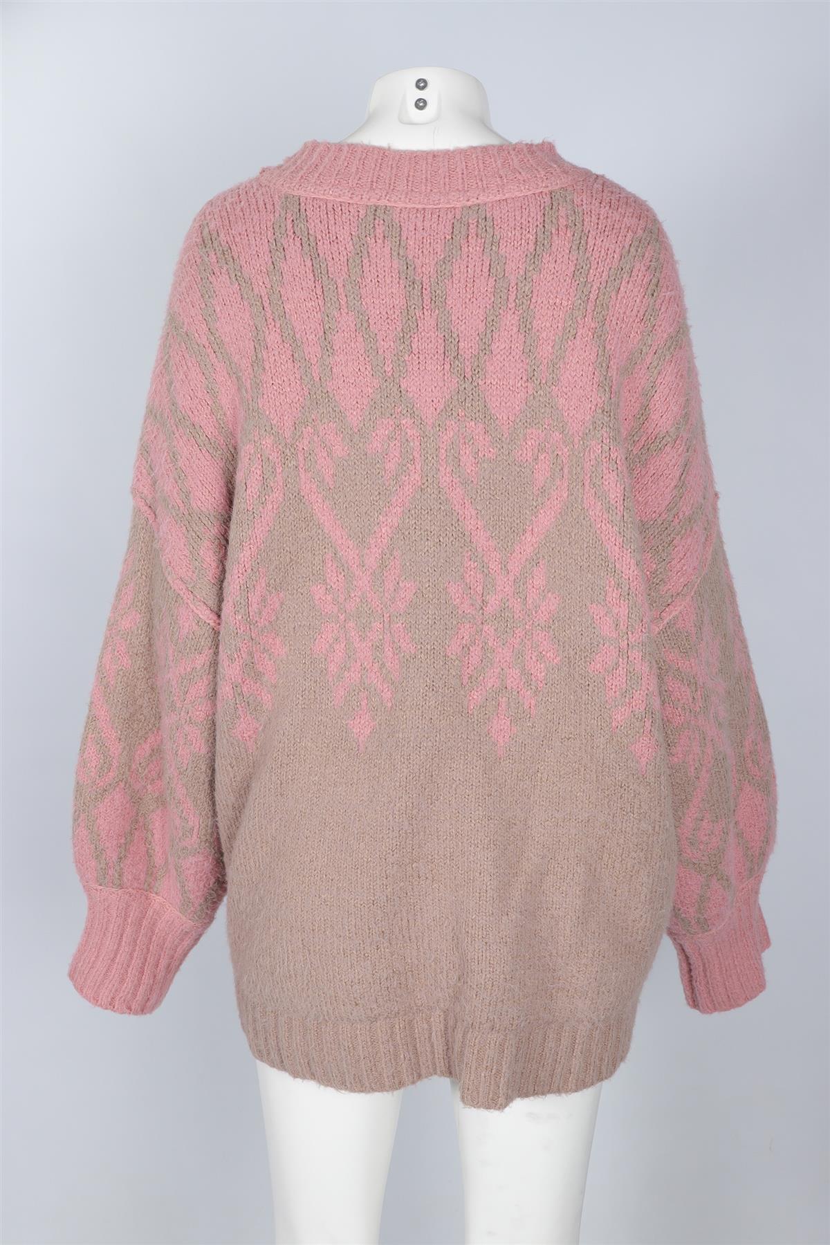 FREE PEOPLE PINK WOOL SWEATER MEDIUM