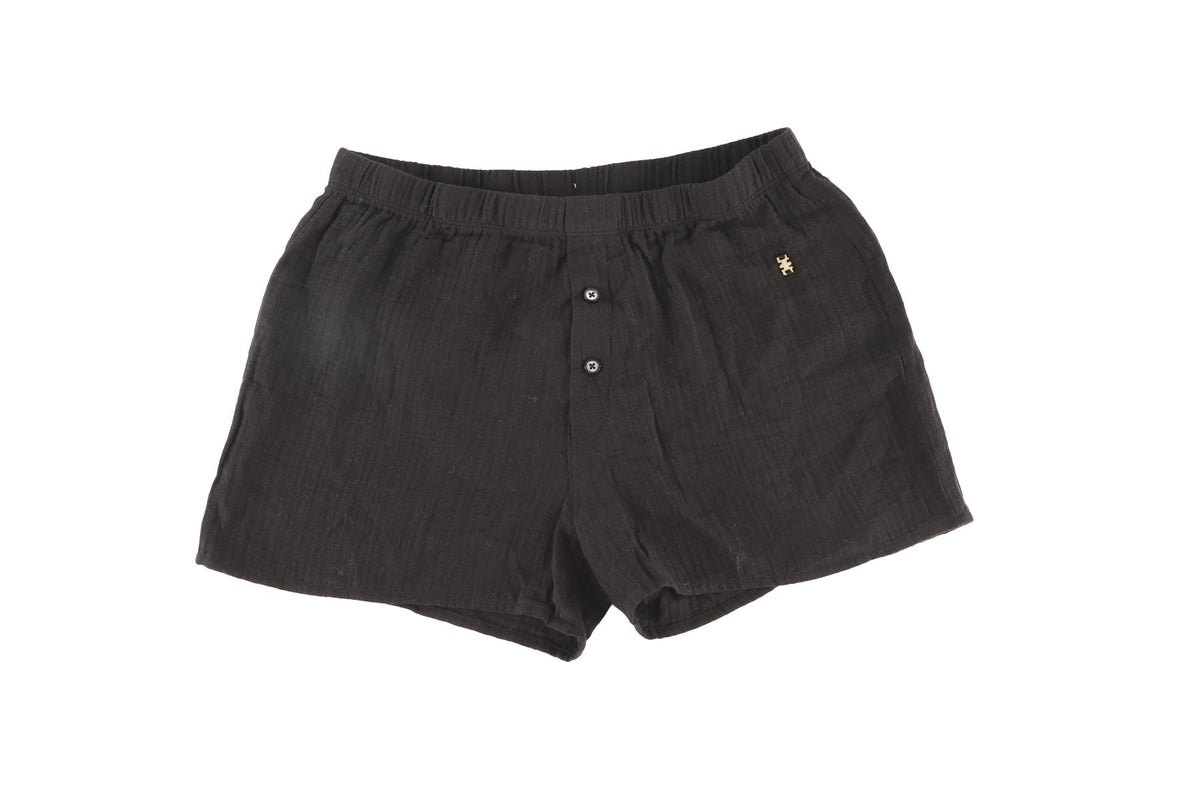 ETERNE BLACK COTTON SHORTS SMALL