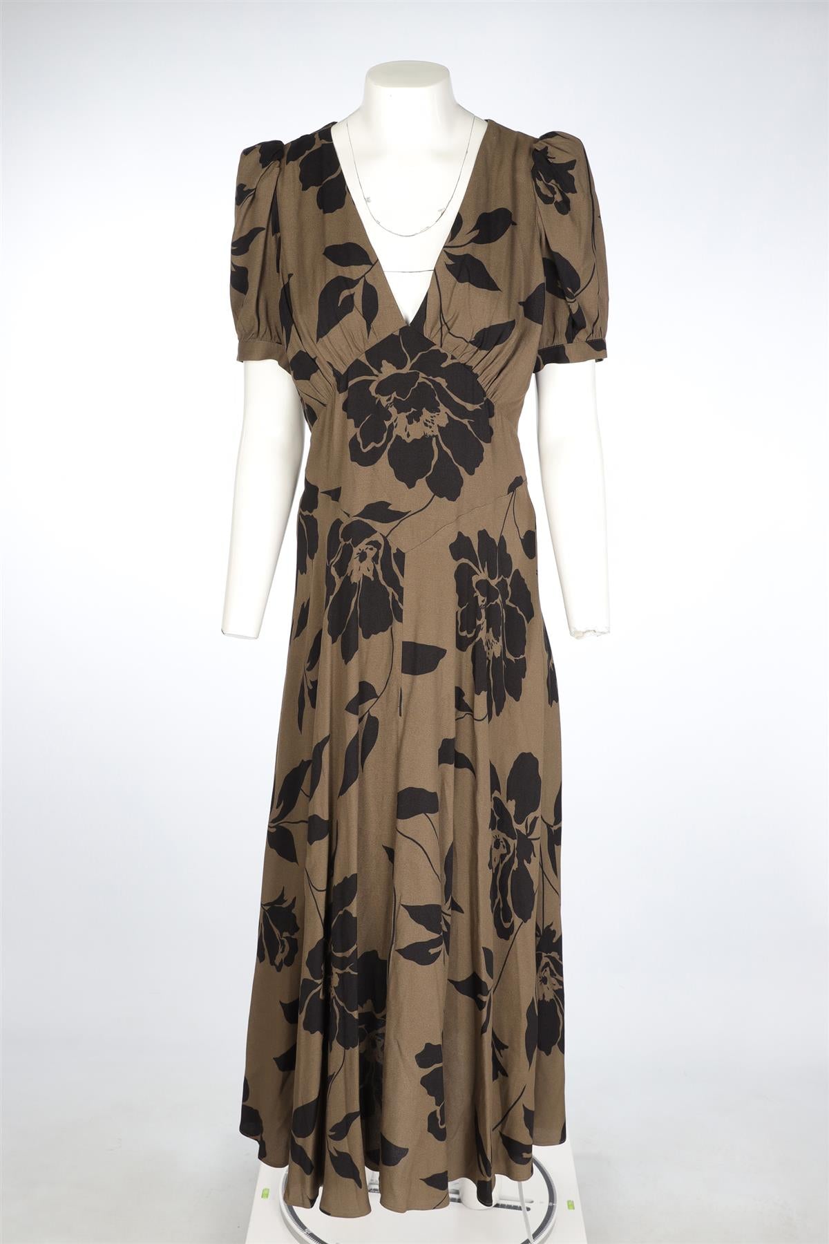 REFORMATION BROWN CREPE MAXI DRESS US 10 UK 14