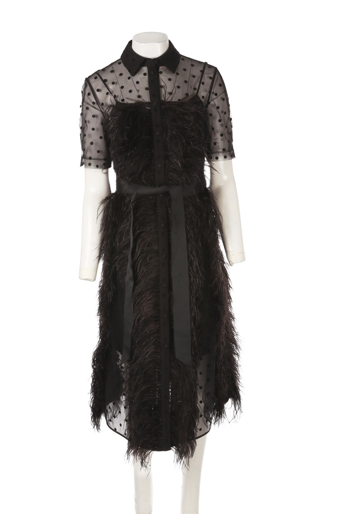 BLACK SILK MIDI DRESS