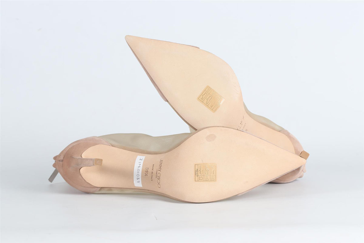 JIMMY CHOO CRYSTAL AND MESH ANKLE BOOTS EU 39.5 UK 6.5 US 9.5