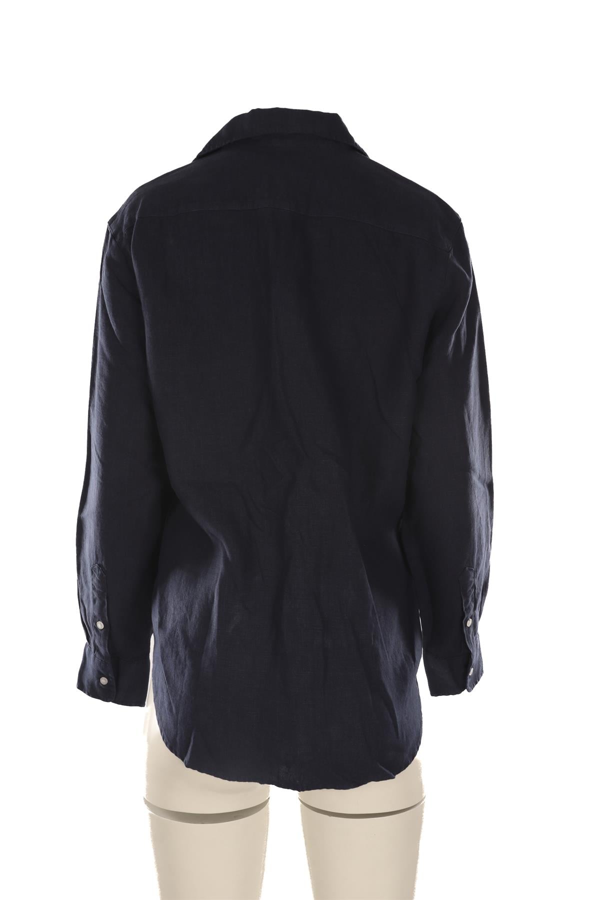 FRANK & EILEEN NAVY LINEN SHIRT SMALL