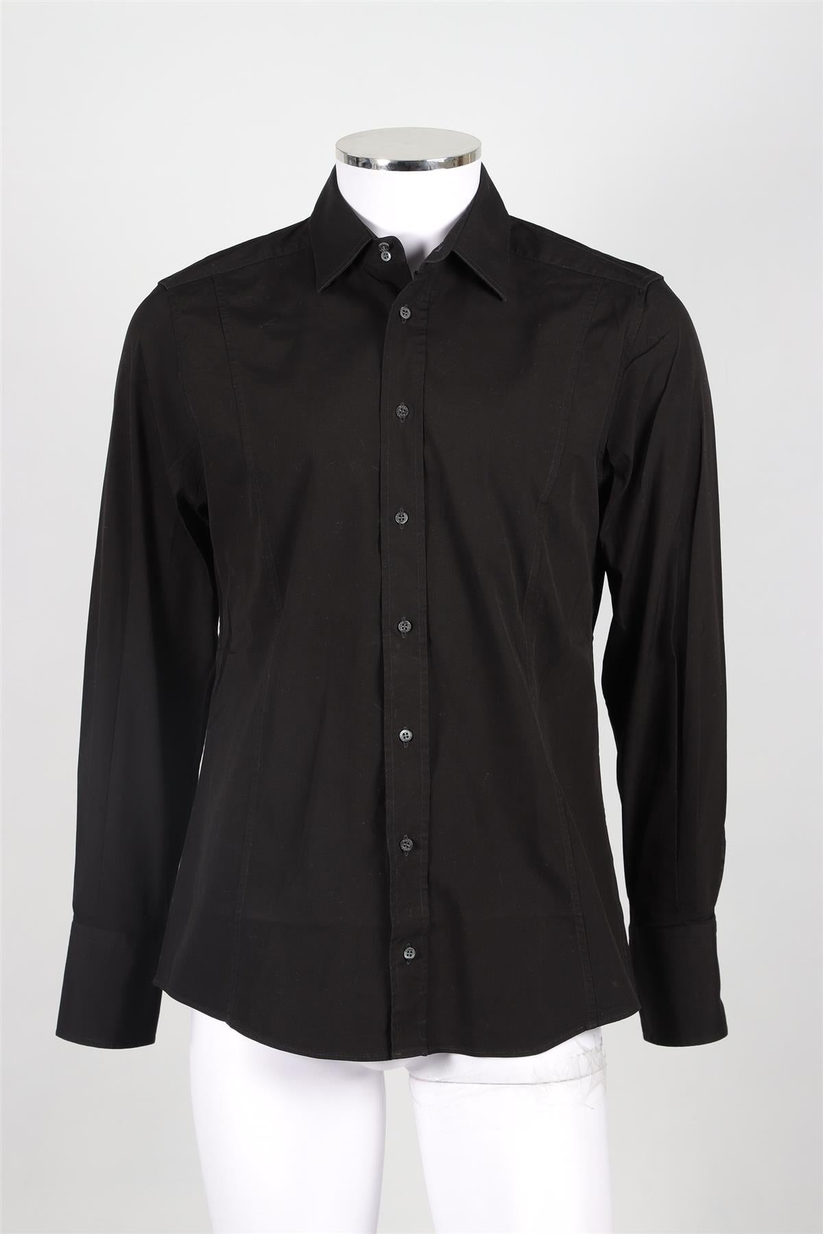 GUCCI BLACK MEN'S COTTON SHIRT UK/US COLLAR 16 UK/US CHEST 40