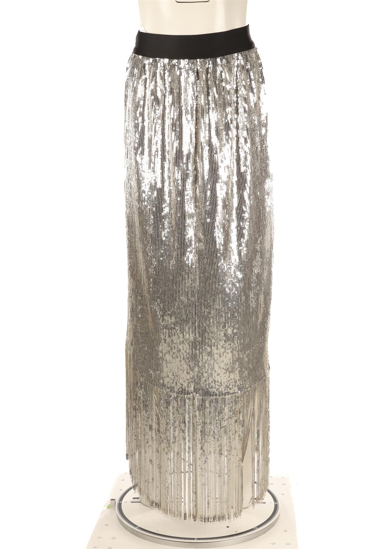 RACHEL COMEY SILVER SEQUIN MAXI SKIRT US 4 UK 8