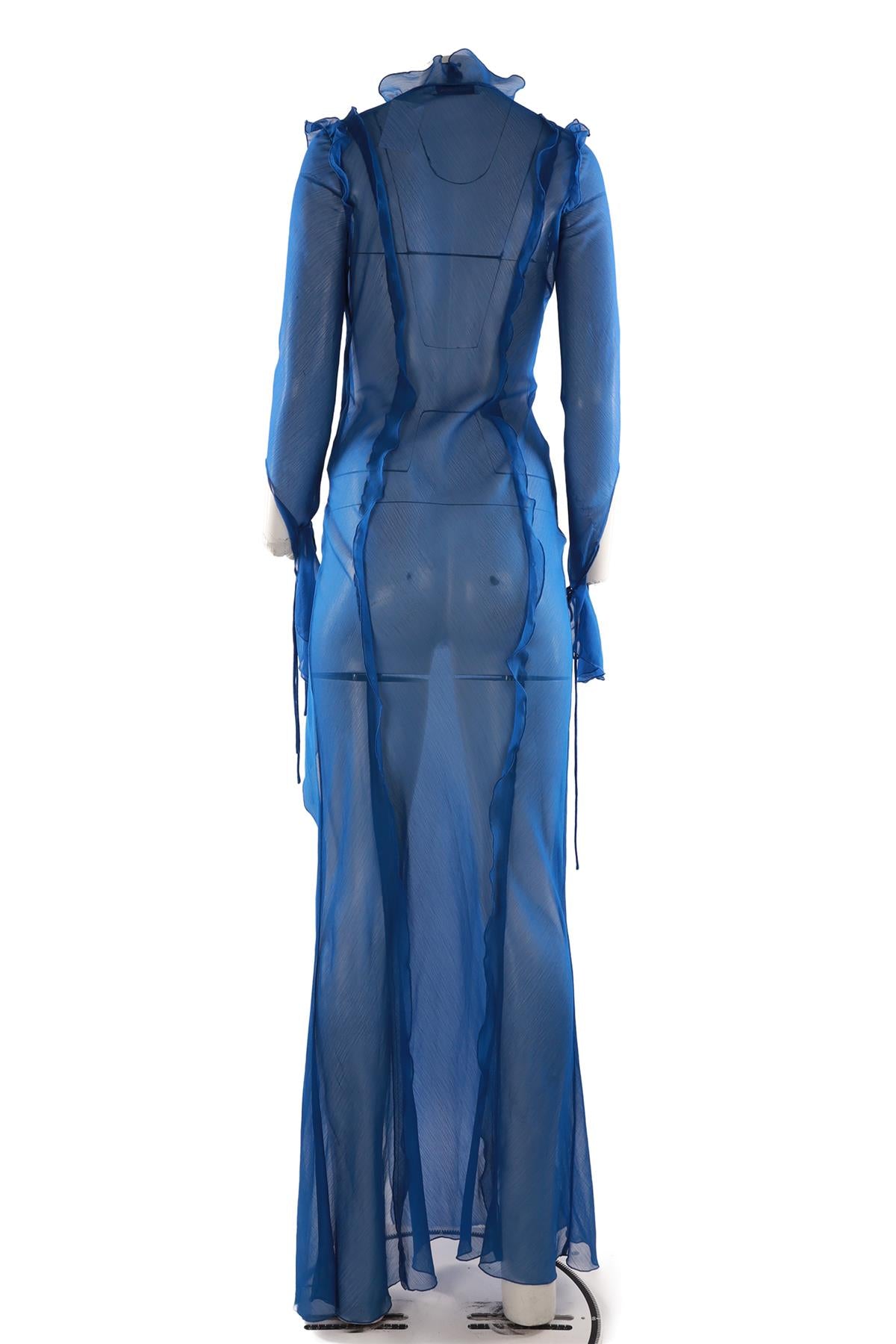 BLUE CREPE MAXI DRESS