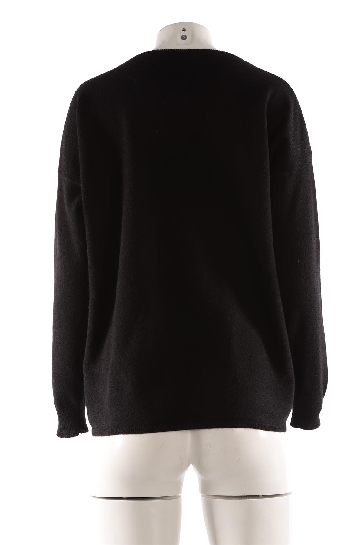 CASHMERITALY BLACK CASHMERE SWEATER MEDIUM