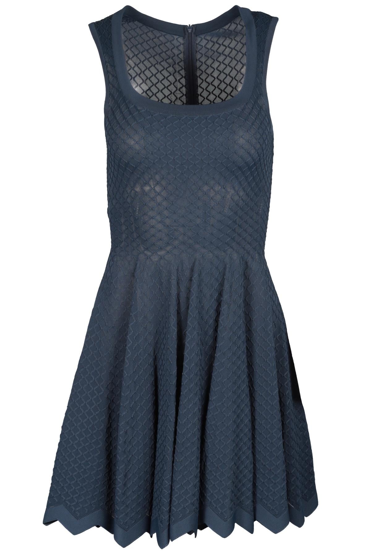 ALAÏA NAVY KNIT MINI DRESS FR 36 UK 8