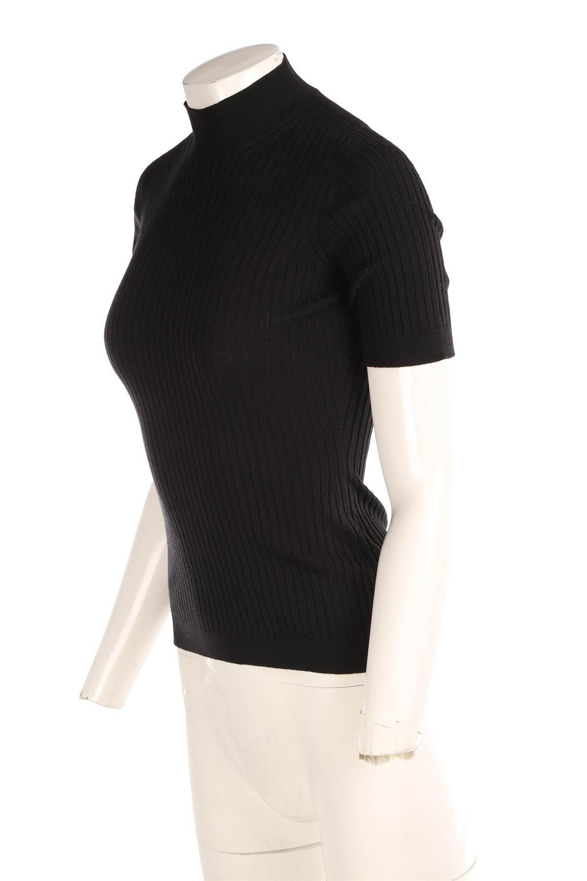 VERSACE BLACK WOOL TOP IT 42 UK 10