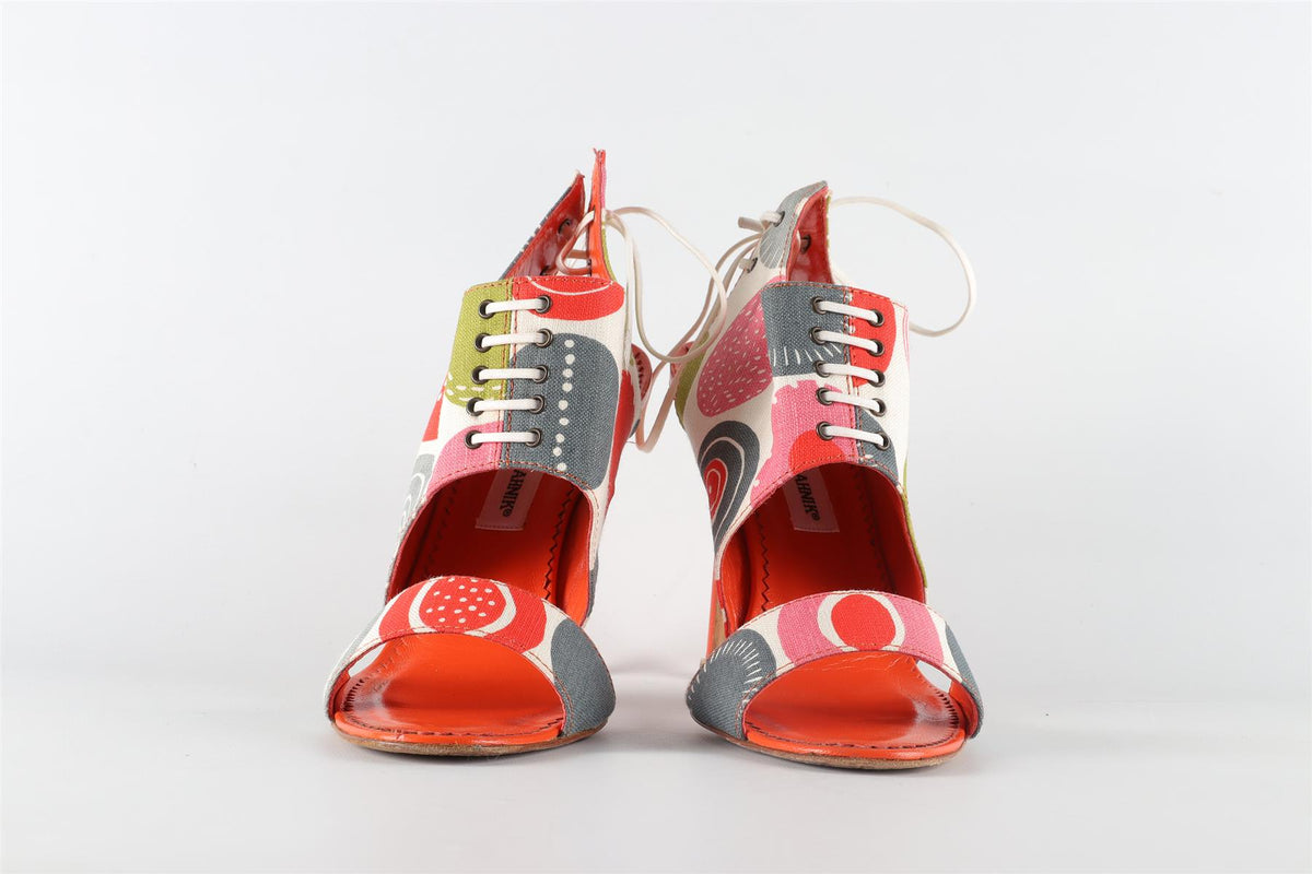 MANOLO BLAHNIK MULTI FABRIC SANDALS EU 40.5 UK 7.5 US 10.5