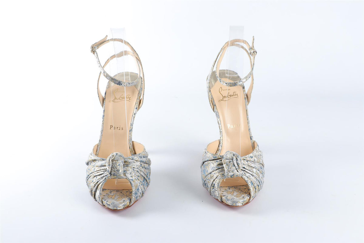 CHRISTIAN LOUBOUTIN BLUE JACQUARD SANDALS EU 40 UK 7 US 10