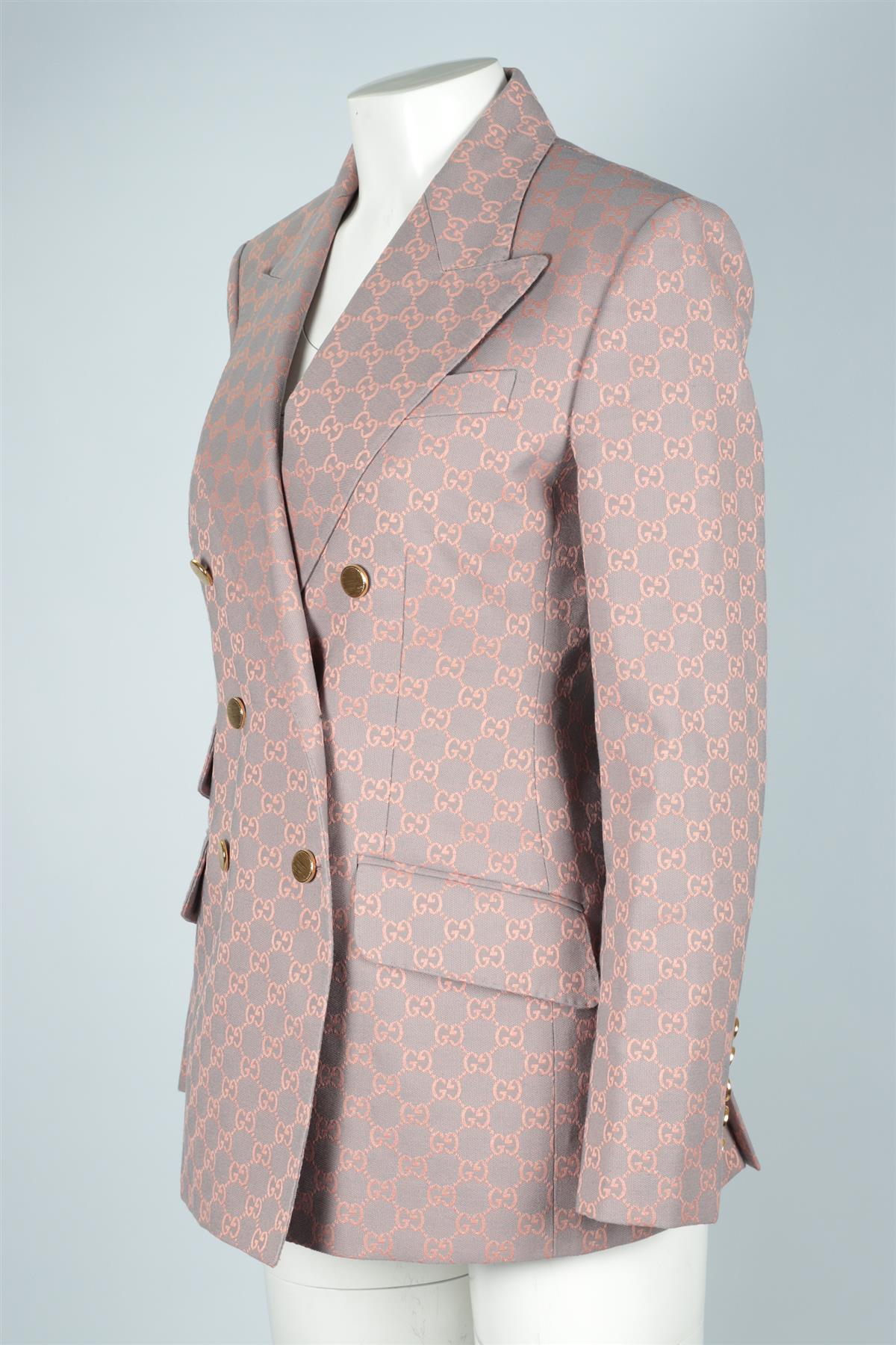 GUCCI PINK GG COTTON BLAZER IT 42 UK 10