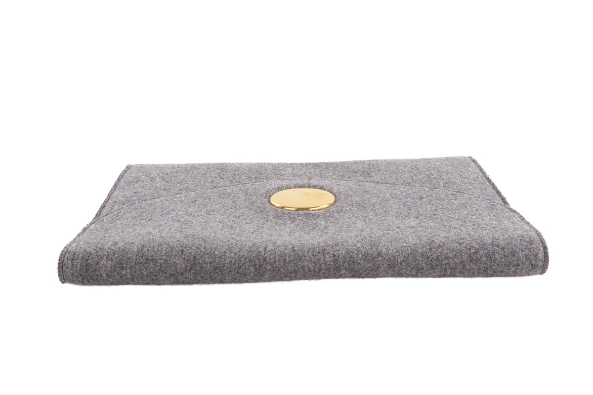 CÉLINE BLUE ORB FELT CLUTCH