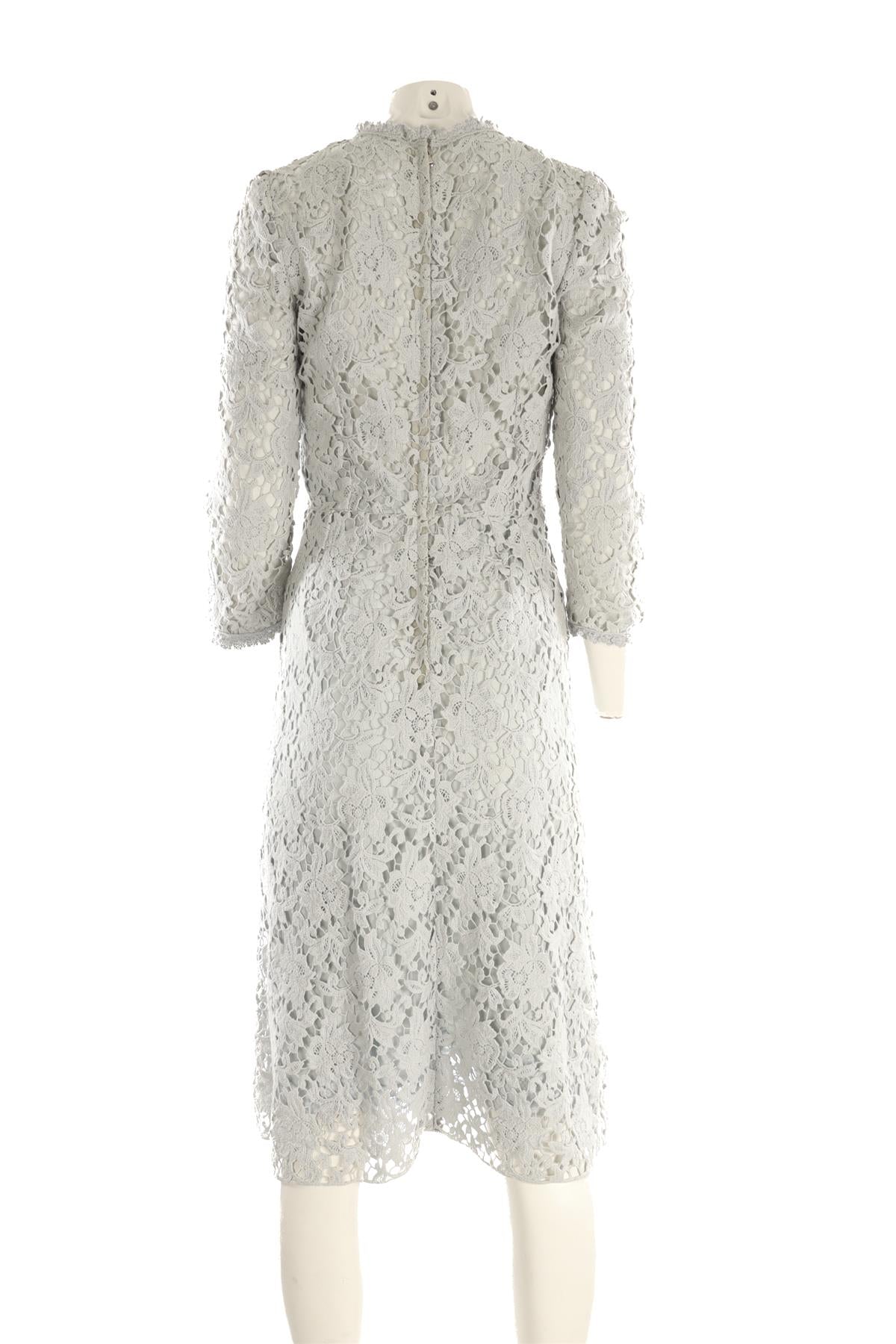 DOLCE & GABBANA BLUE LACE MIDI DRESS IT 42 UK 10