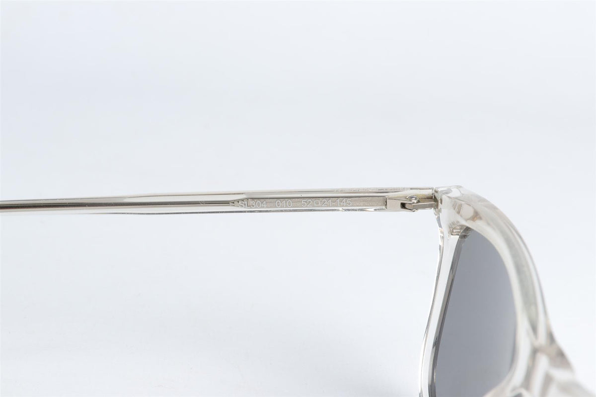 SAINT LAURENT CLEAR SQUARE FRAME ACETATE SUNGLASSES