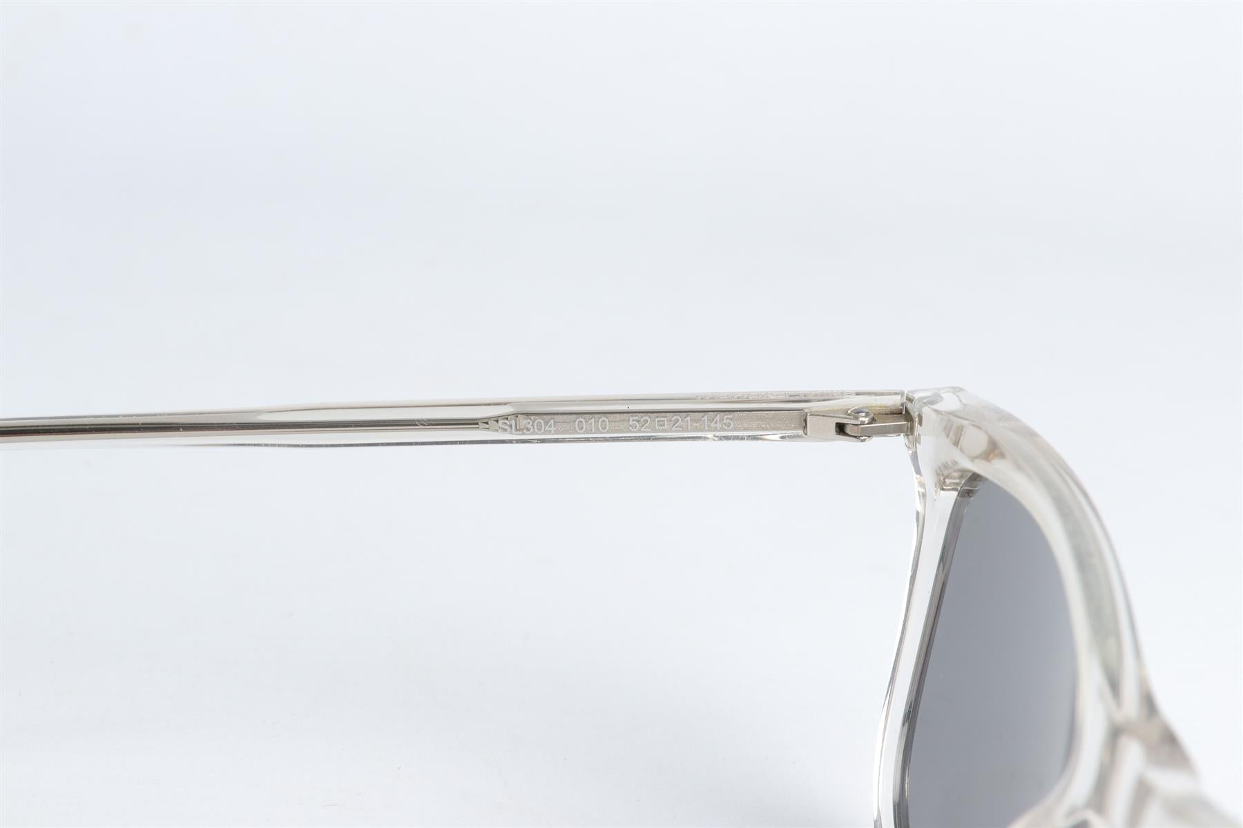 SAINT LAURENT CLEAR SQUARE FRAME ACETATE SUNGLASSES