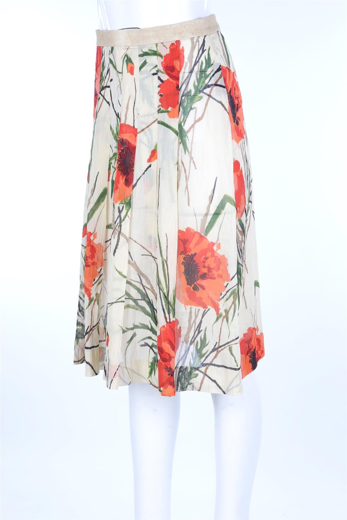 DOLCE & GABBANA MULTI COTTON MIDI SKIRT IT 40 UK 8