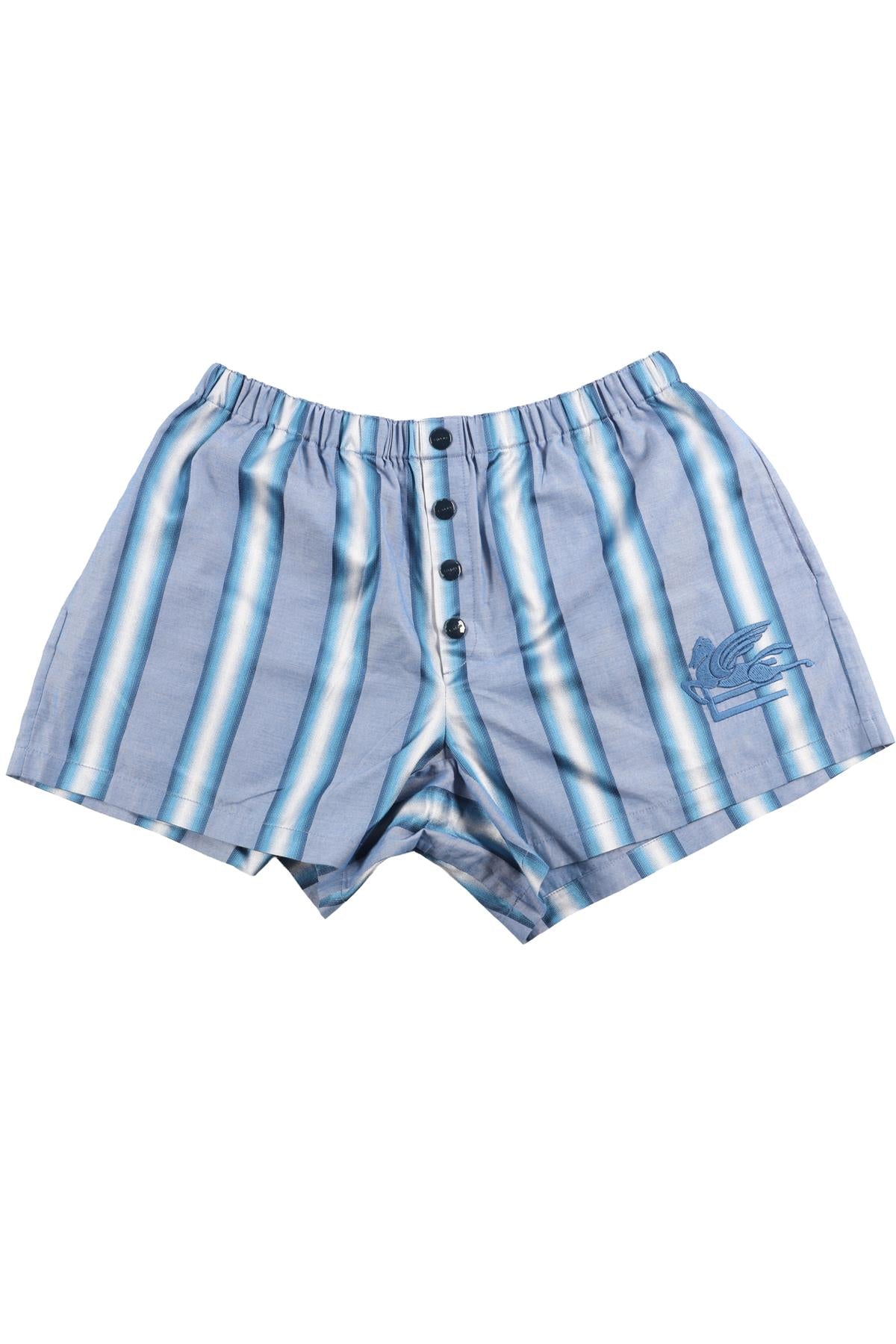 ETRO BLUE COTTON SHORTS IT 42 UK 10