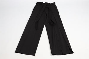 SAINT LAURENT BLACK WOOL WIDE LEG PANTS FR 34 UK 6