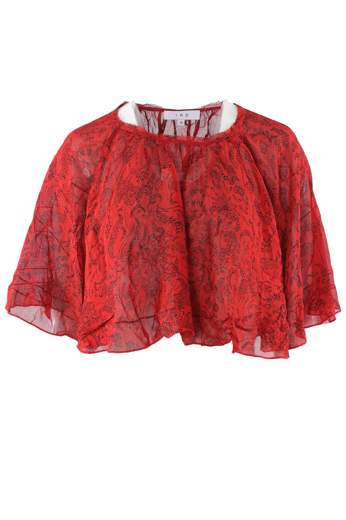IRO RED CHIFFON TOP FR 34 UK 6