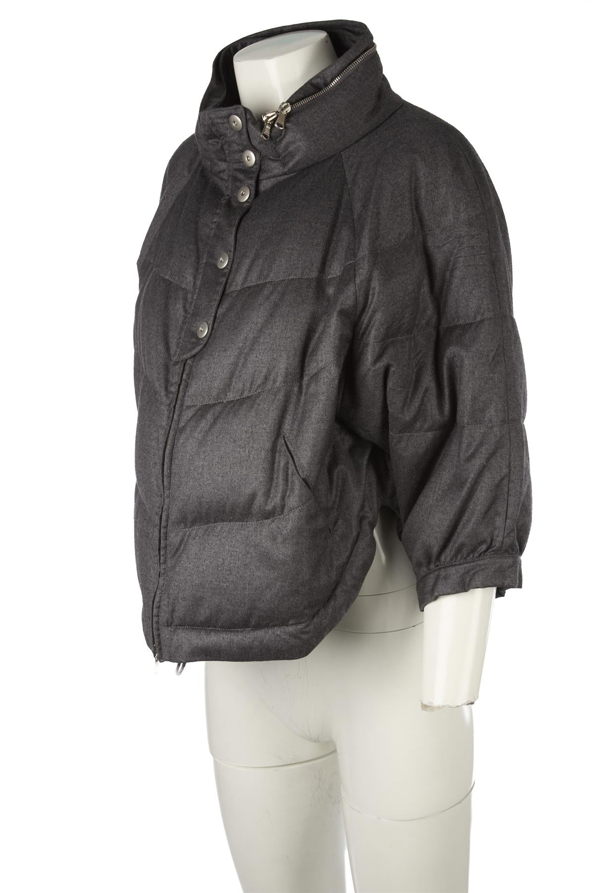 BRUNELLO CUCINELLI GREY PADDED DOWN JACKET IT 40 UK 8