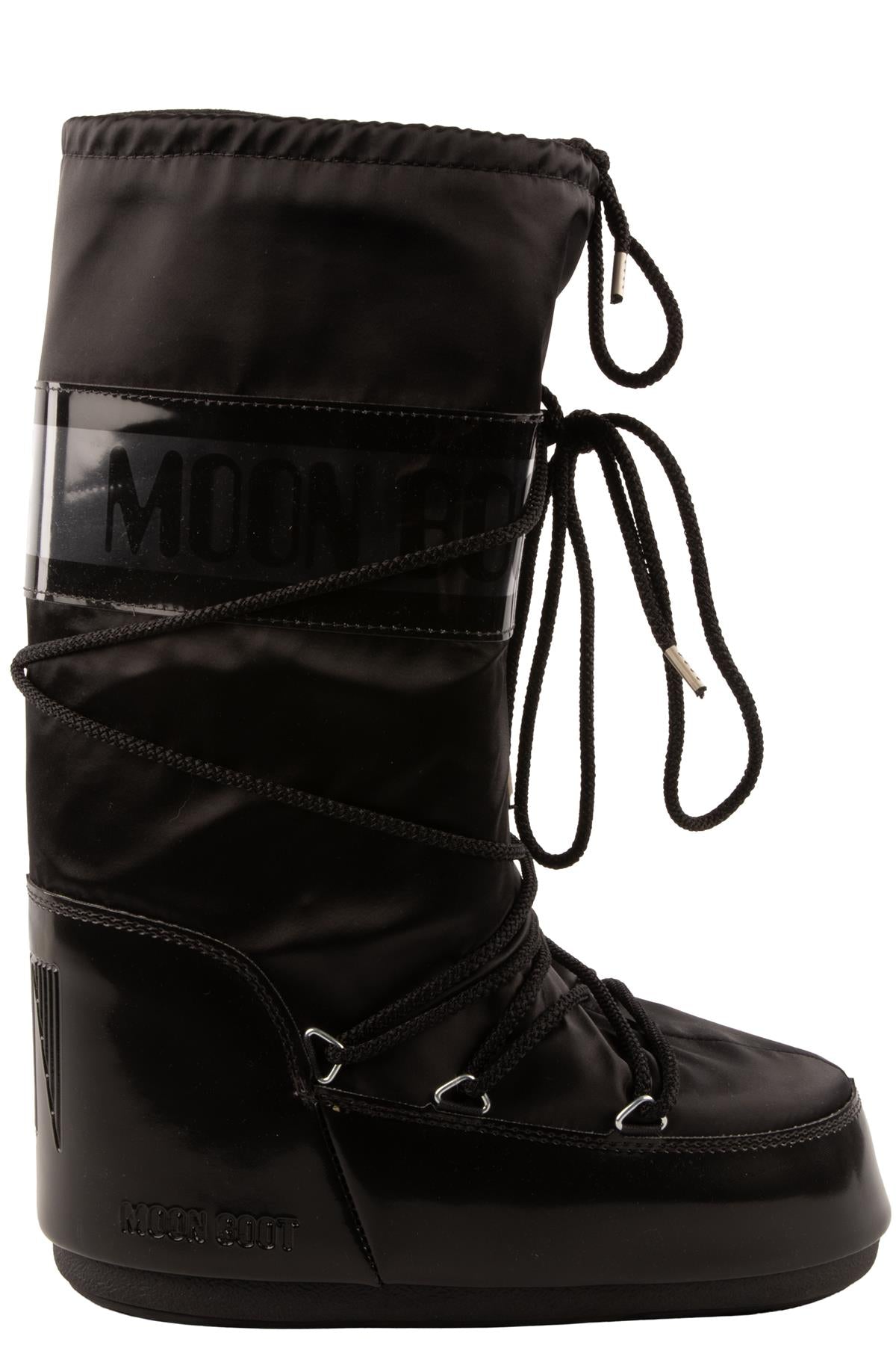 MOON BOOT BLACK SATIN BOOTS EU 39-41 UK 6-8 US 9-11