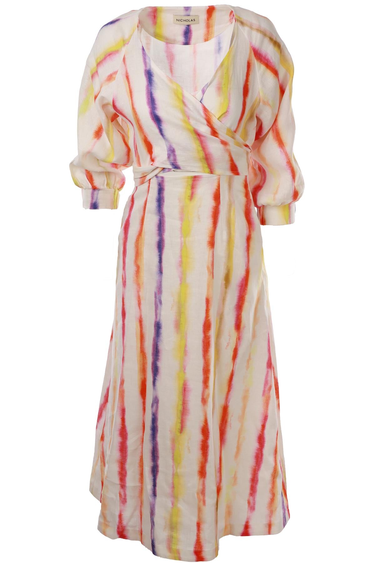 MULTI LINEN MAXI DRESS
