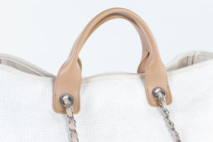 CHANEL BEIGE 2018 SHOPPING MAXI FABRIC TOTE BAG