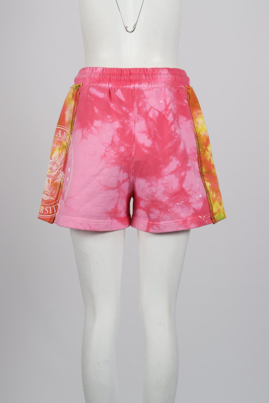 PALM ANGELS TIE DYED COTTON SHORTS SMALL