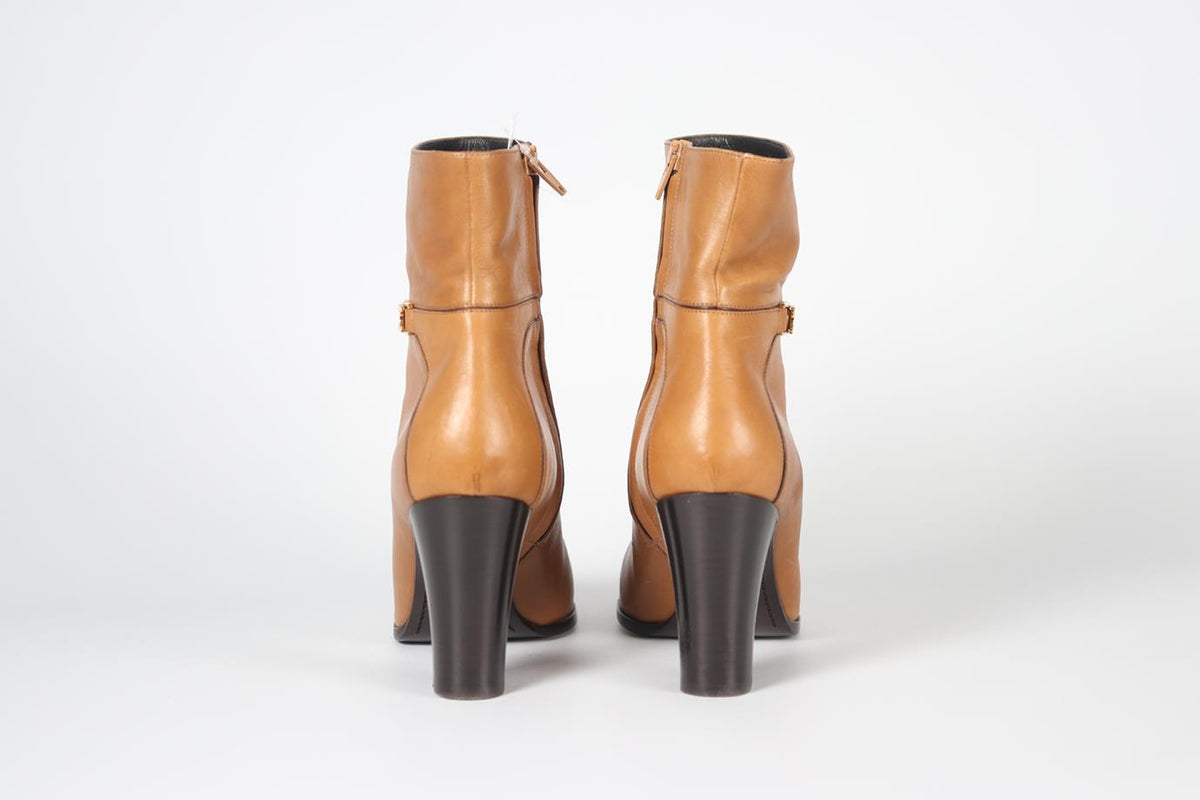 CELINE CLAUDE LEATHER ANKLE BOOTS EU 40 UK 7 US 10