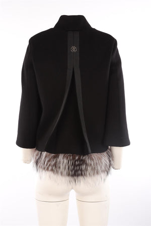 ROBERTO CAVALLI BLACK WOOL JACKET IT 38 UK 6