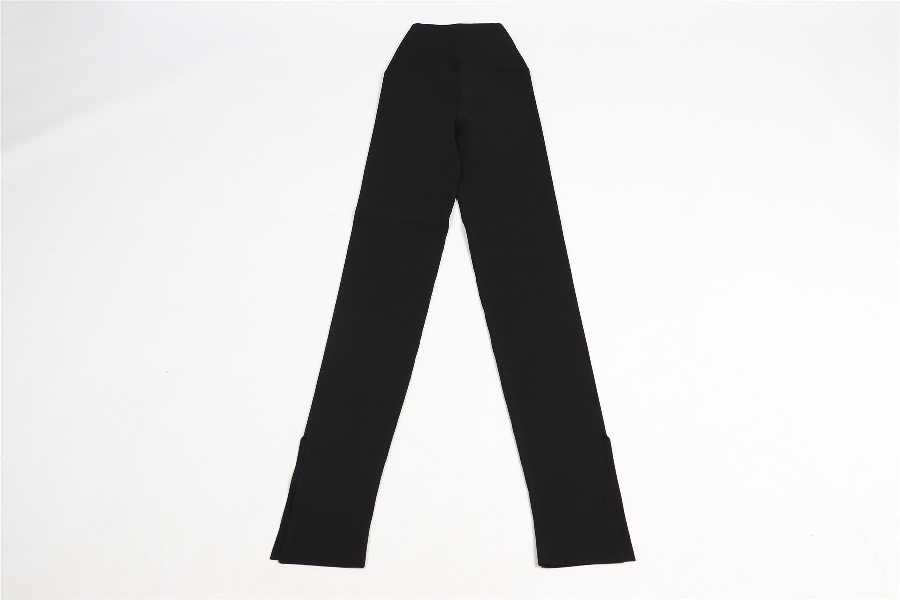 KHAITE BLACK HIGH RISE KNIT LEGGINGS SMALL