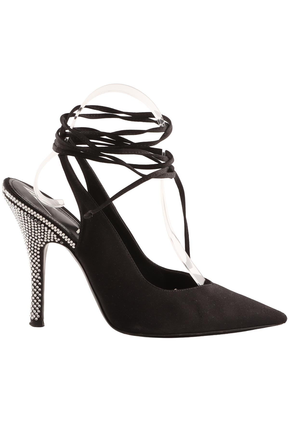 THE ATTICO BLACK SATIN PUMPS EU 38 UK 5