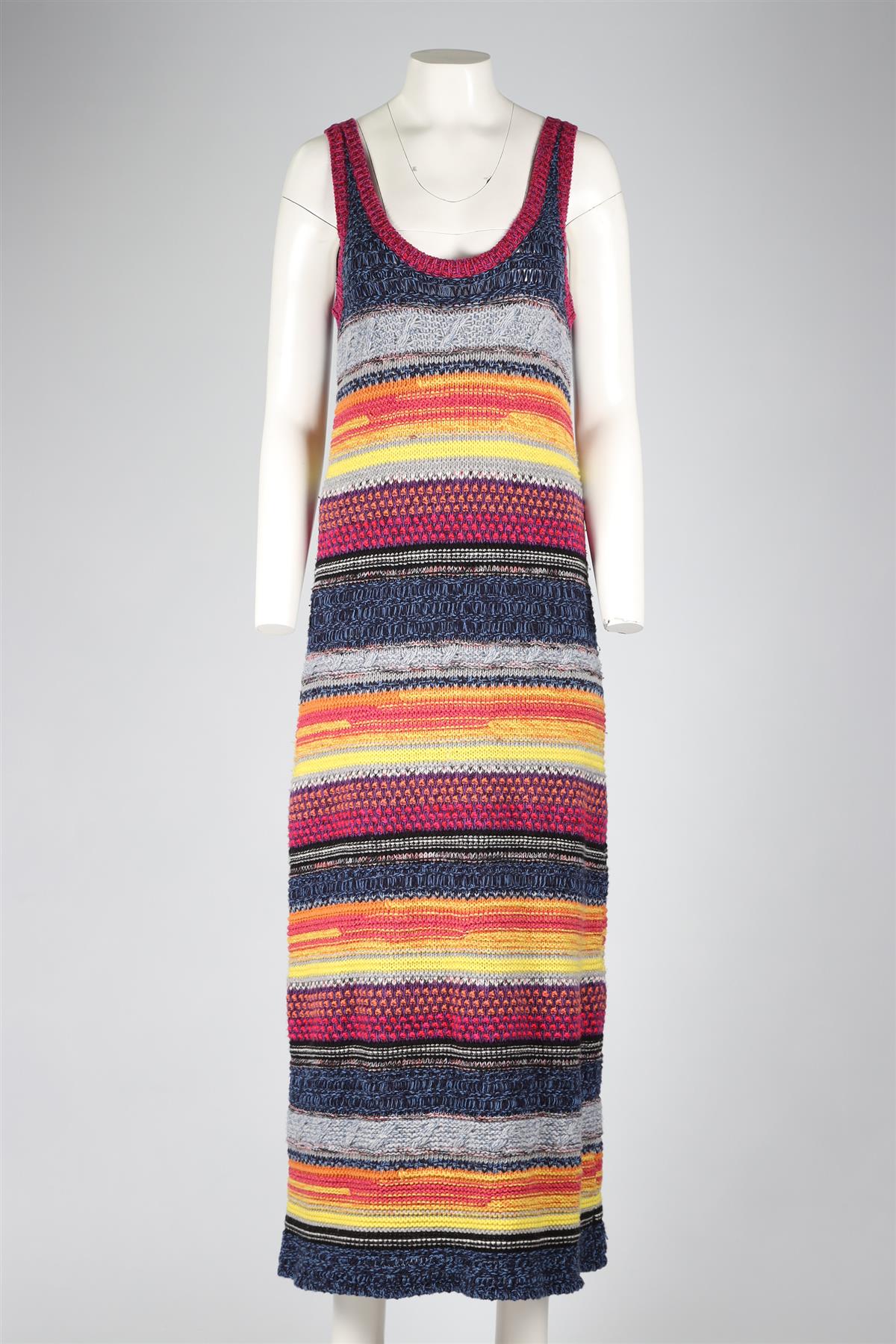 CHLOÉ MULTICOLOURED WOOL AND CASHMERE MAXI DRESS MEDIUM