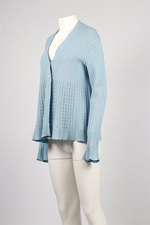 ALAÏA BLUE 1990 WOOL CARDIGAN SMALL