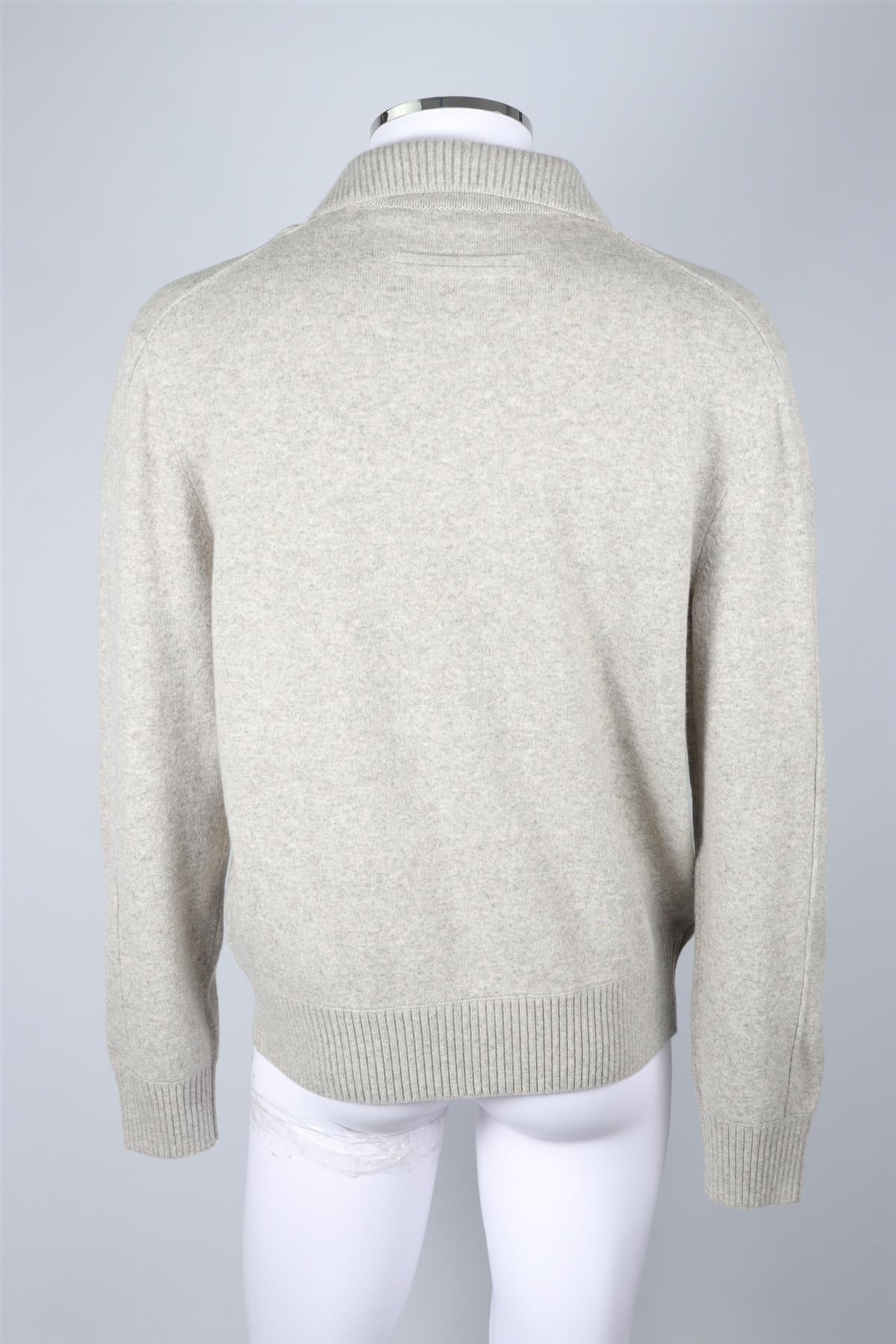 ZEGNA GREY MEN'S CASHMERE POLO SWEATER IT 50 UK/US CHEST 40