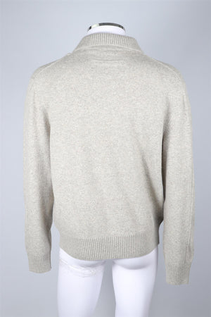ZEGNA GREY MEN'S CASHMERE POLO SWEATER IT 50 UK/US CHEST 40