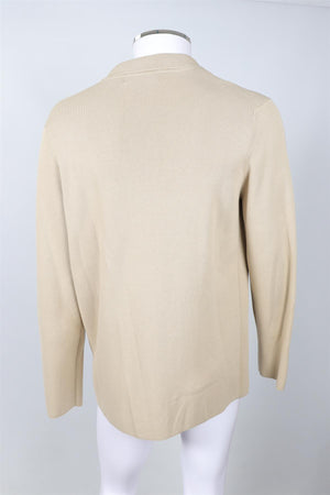THOM SWEENEY BEIGE MEN'S COTTON CARDIGAN XLARGE