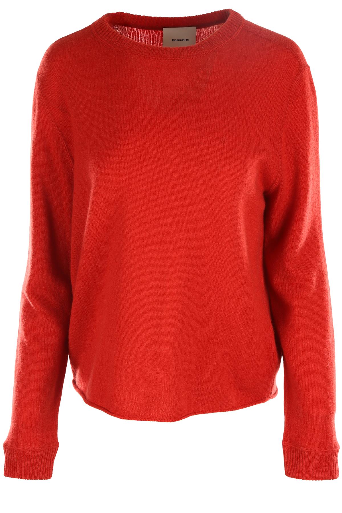 REFORMATION RED CASHMERE SWEATER XSMALL