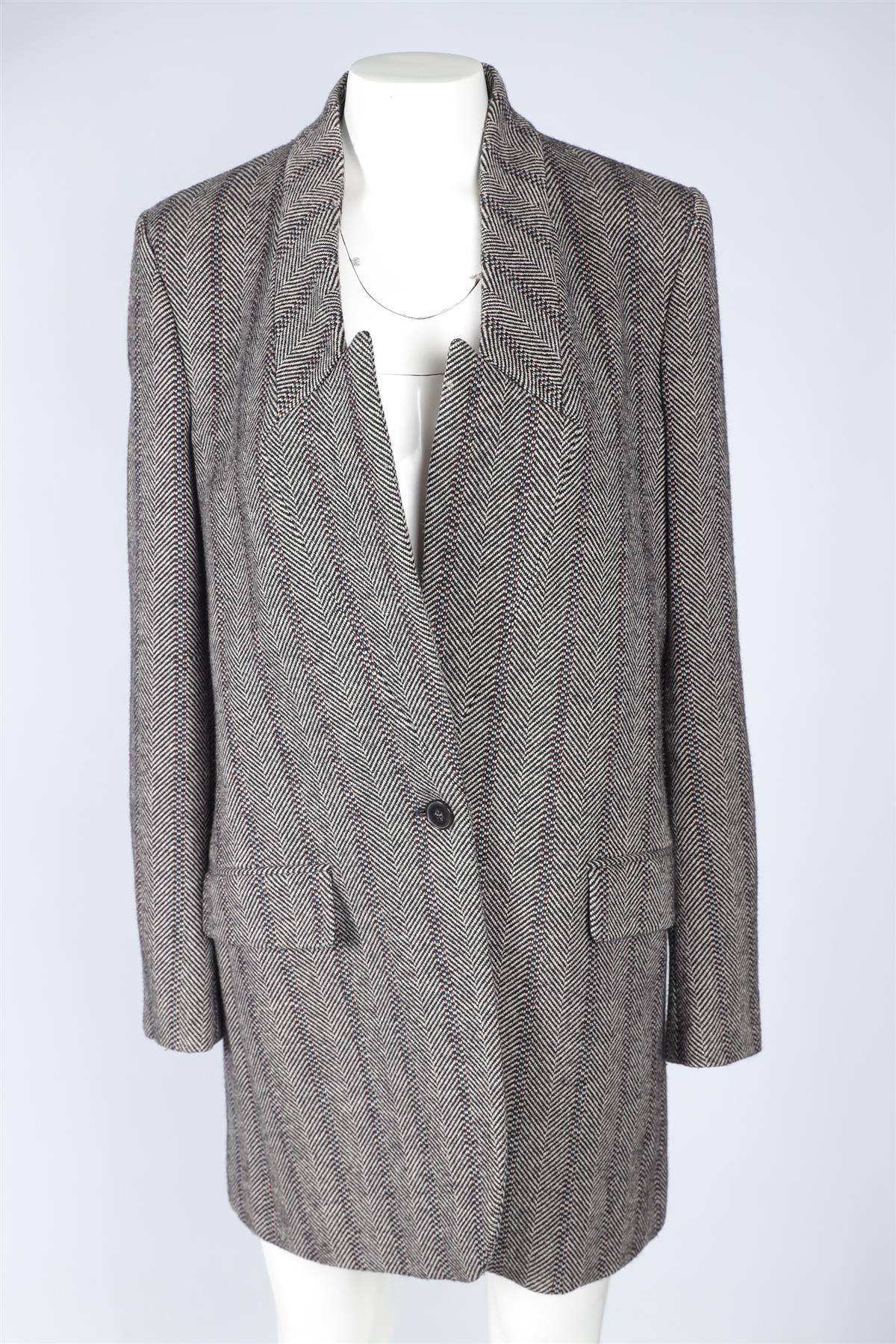 STELLA MCCARTNEY GREY WOOL COAT IT 46 UK 14